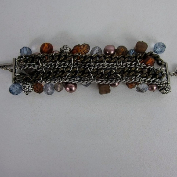 Chicos Multi-strand blue and mauve with brown beads. - Picture 3 of 4